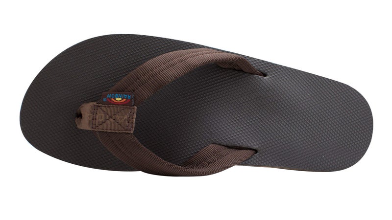 Rainbow Sandals Men's Brown Single Layer Soft Top 1" EVA Rubber Filled Nylon Strap - Image 3